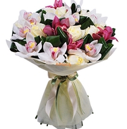 букет цветов с орхидеями срочная доставка по алматы заказ можно сделать по телефон